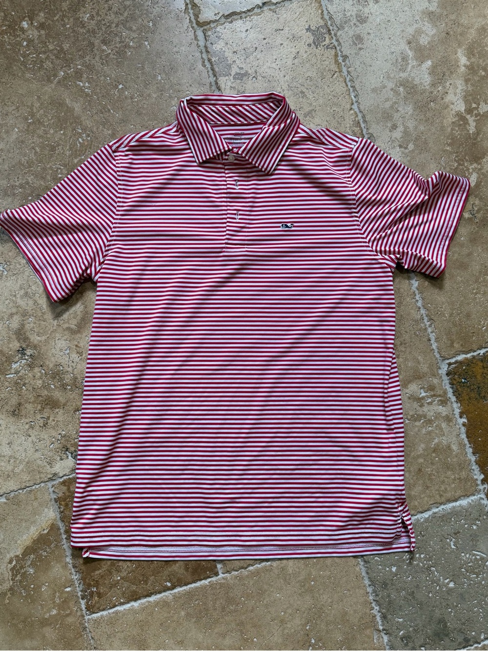Vineyard Vines Red & White Striped Polo